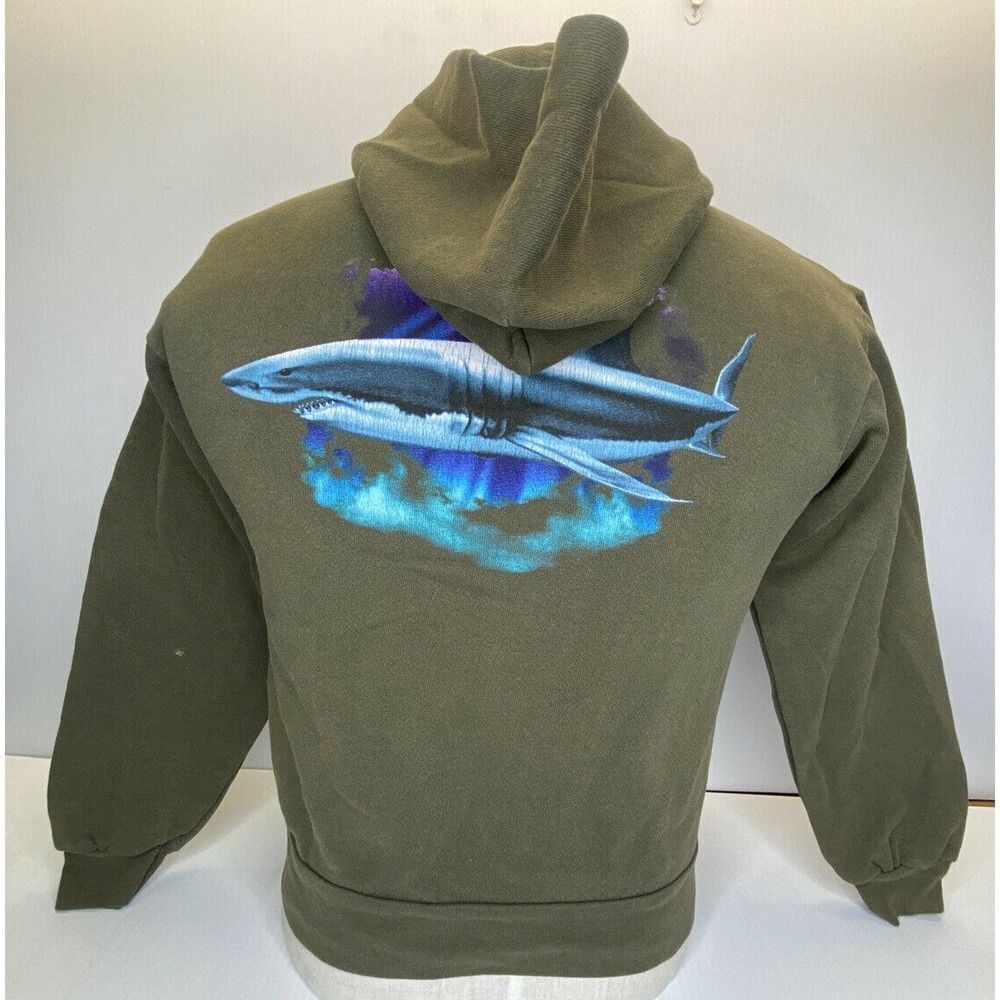 Vintage 90s Seaworld Shark Hoodie Sweatshirt Size Small/Medium Slight Wear